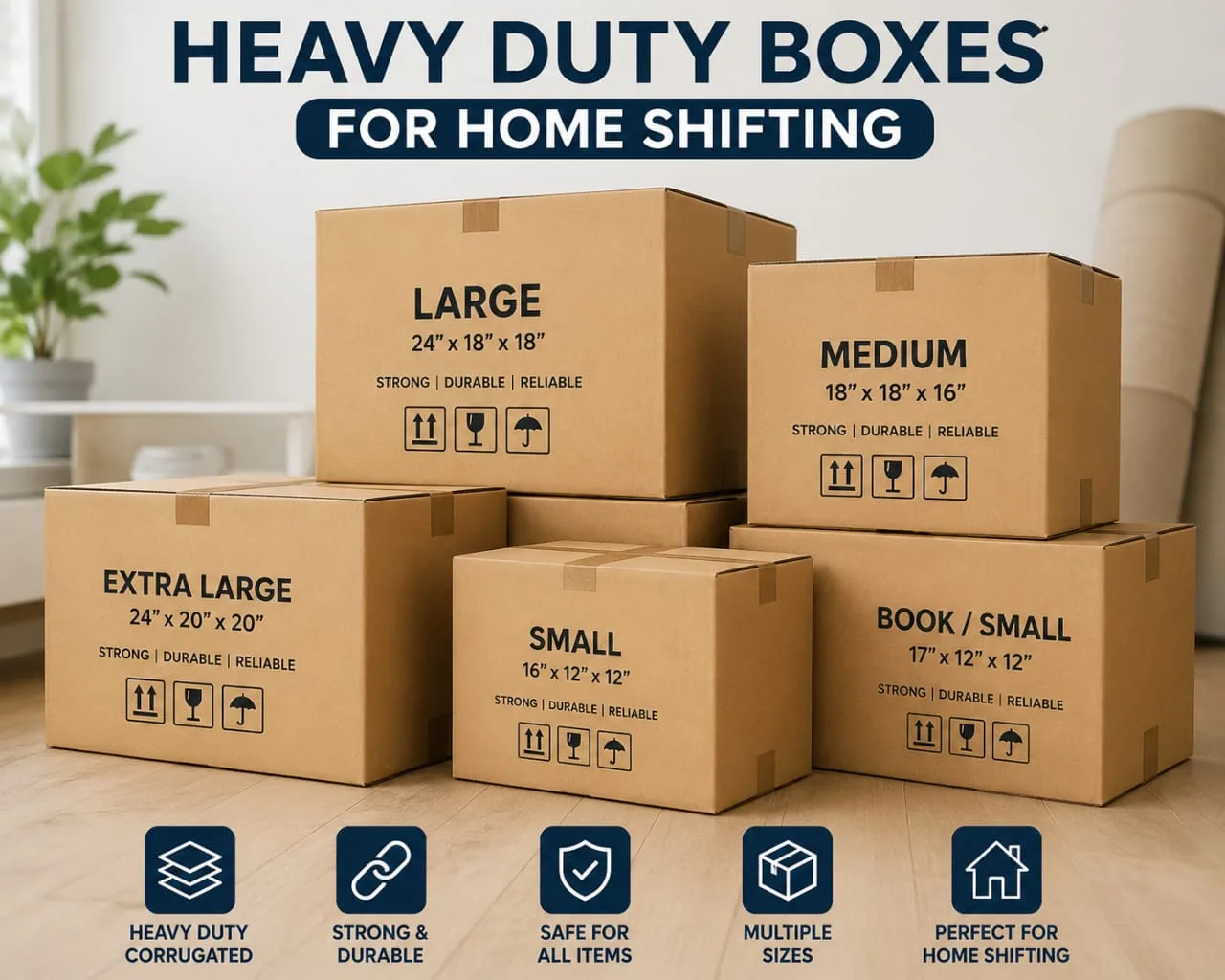 home shifting box-(big box,medium box,small box) - 5 ply carton box in Delhi NCR